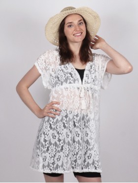 V-Neck Net Lace Fashion Top